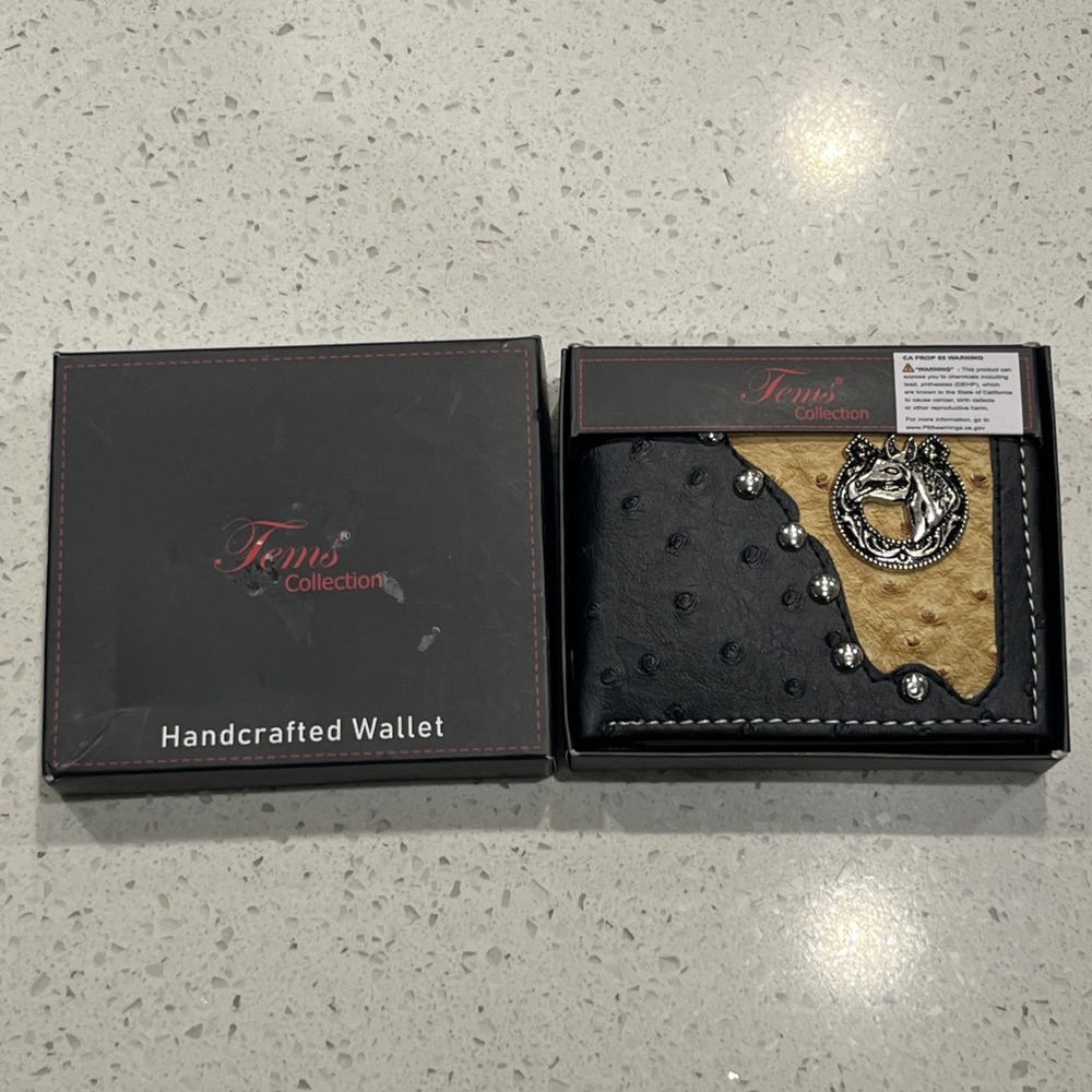 Tems  Collection Horse Embroidered Bifold Wallet NIB